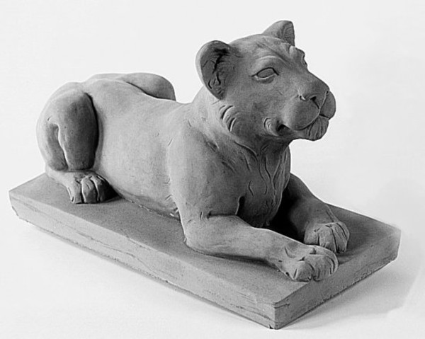 Lioness female lion statue cement high end garden laying down sculpture